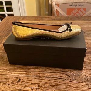 Jcrew Lily ballet flats cracked leather